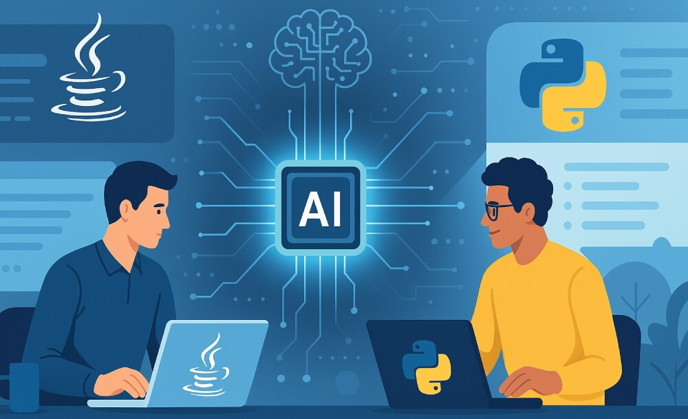 Develop AI in Java and Python